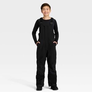 All In Motion Snow Bib Black Overalls Kids Size Small 6/7 NWT